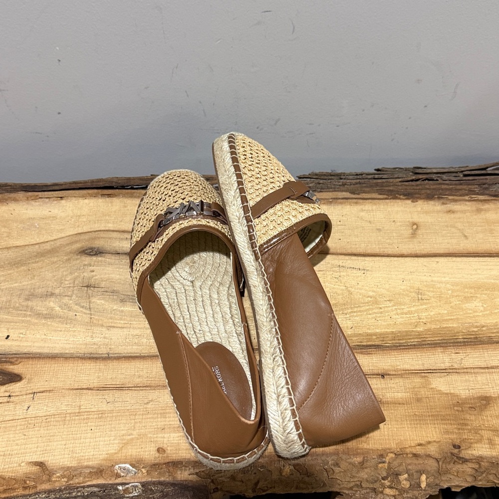 Michael Kors Ember Slip On Leather& Woven Espadrilles Size 10 A35 - Picture 11 of 13